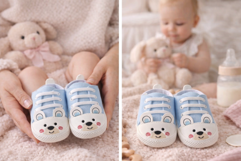 Tenisi bebelusi ursulet albastru talpa alba LEONCINO [2]