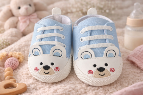 Tenisi - Tenisi bebelusi ursulet albastru talpa alba LEONCINO