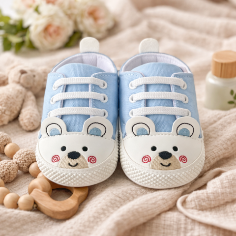 Tenisi - Tenisi bebelusi ursulet albastru talpa alba LEONCINO