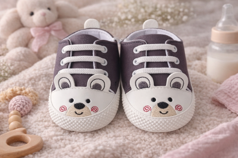 Tenisi - Tenisi bebelusi ursulet gri talpa alba LEONCINO