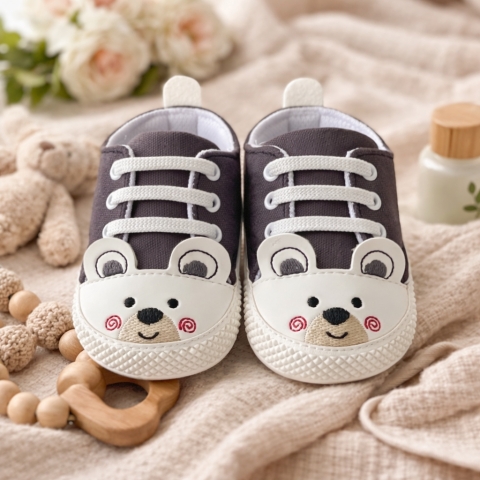 Tenisi - Tenisi bebelusi ursulet gri talpa alba LEONCINO