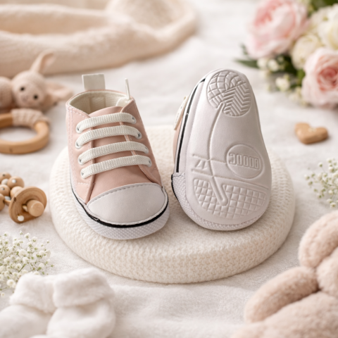 Tenisi BOAC roz bebelusi cu sireturi [2]