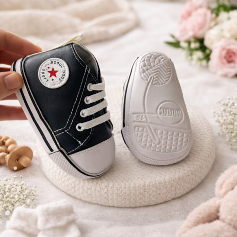 Tenisi - Tenisi BOAC negri bebelusi cu sireturi