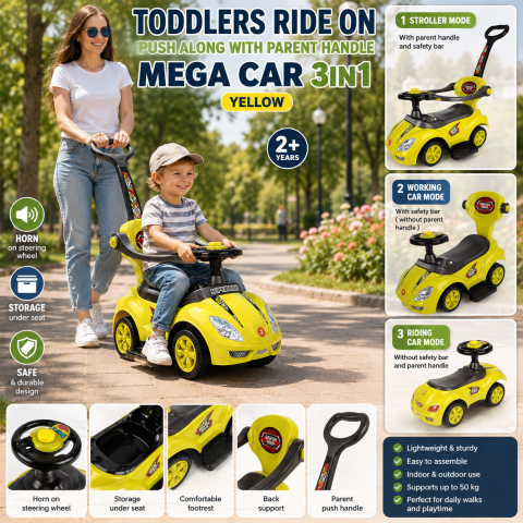 Ride-on - Masinuta de impins Mega 3 in 1 RIDE-ON Bebelul
