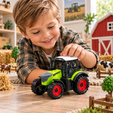 Tractor agricol verde cu roti mari si actionare prin frictiune, 15 cm, 3 ani+ [1]