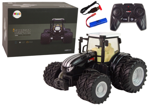 Jucarii cu telecomanda (RC) - Tractor cu telecomanda R/C Black Metal 1:24, 3 ani+