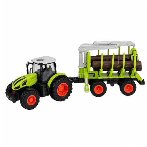 Tractor cu telecomanda, remorca forestiera si busteni 1:24, 3 ani+ [1]