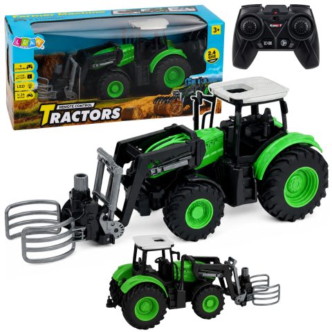 Jucarii cu telecomanda (RC) - Tractor cu telecomanda si cleste pentru baloti 1:24, 3 ani+