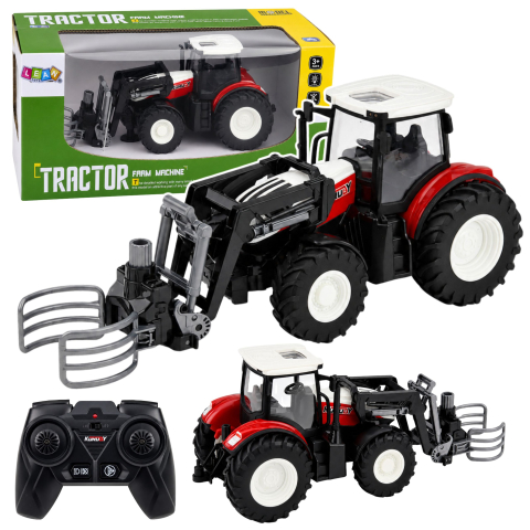 Jucarii cu telecomanda (RC) - Tractor cu telecomanda si cleste pentru baloti 1:24, 3 ani+