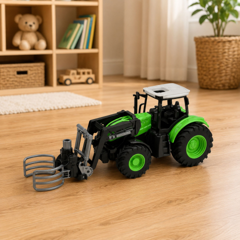 Tractor cu telecomanda si cleste pentru baloti 1:24, 3 ani+ [3]