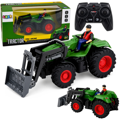 Jucarii cu telecomanda (RC) - Tractor cu telecomanda si cupa cu figurina fermier 1:24, 3 ani+