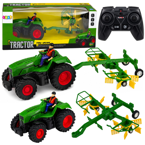 Jucarii cu telecomanda (RC) - Tractor cu telecomanda si grebla pentru fan 1:24, 3 ani+