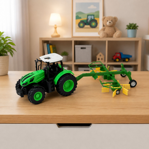 Tractor cu telecomanda si Grebla RC Lumini LED 1:24, 3 ani+ [4]
