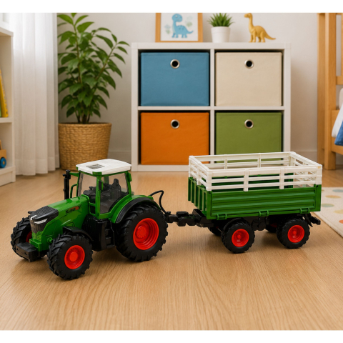 Tractor cu telecomanda si remorca basculanta RC 1:24, 3 ani+ [4]