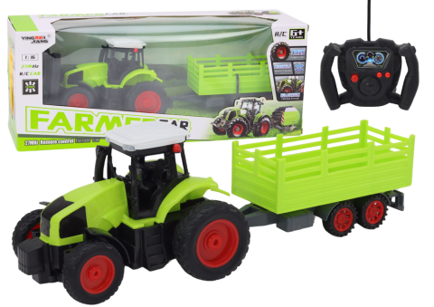Tractoare R/C - Tractor cu telecomanda si remorca detasabila 1:16 Verde
