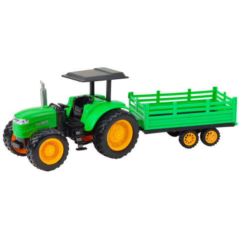 Tractor cu telecomanda si remorca Lean Toys Verde, 3 ani+ [1]