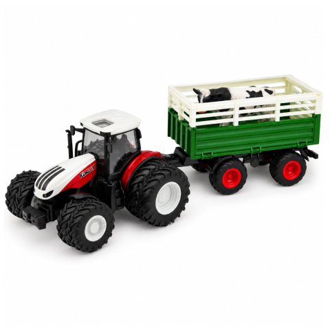 Tractor cu telecomanda si remorca plus figurina vaca 1:24, 3 ani+ [1]