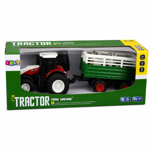 Tractor cu telecomanda si remorca plus figurina vaca 1:24, 3 ani+ [7]
