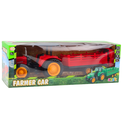 Tractor cu telecomanda si remorca Rosu, 3 ani+ [3]