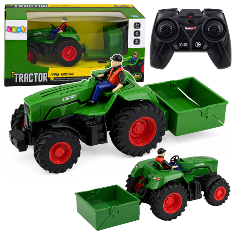 Jucarii cu telecomanda (RC) - Tractor cu telecomanda si remorca tip box Farmer 1:24, 3 ani+