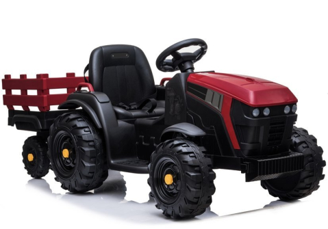Vehicule electrice copii - Tractor electric cu remorca BDM0925 Rosu 12V pentru copii, 3 ani+