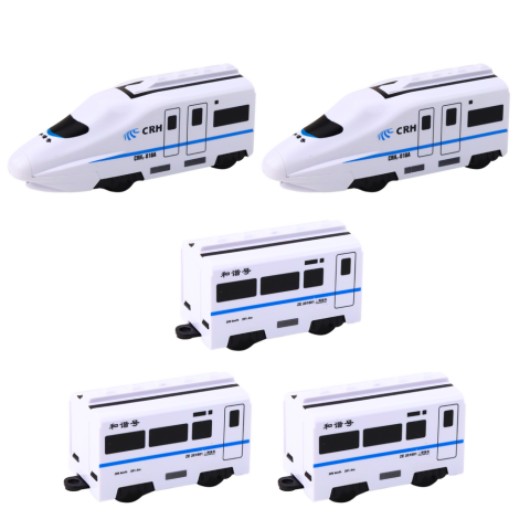 Tren Interactiv 62 cm cu Locomotiva si 4 Vagoane, Lumini, Sunete, Functie Bump & Go, Alb, 3 Ani+ [2]
