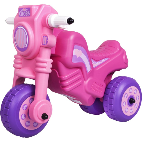 Ride-on - Tricicleta fara pedale CROSS roz pentru copii tip ride-on