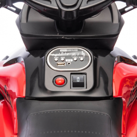Trike electric copii XB1078 – 2 Motoare 12V, MP3, Lumini LED - ROSU [5]