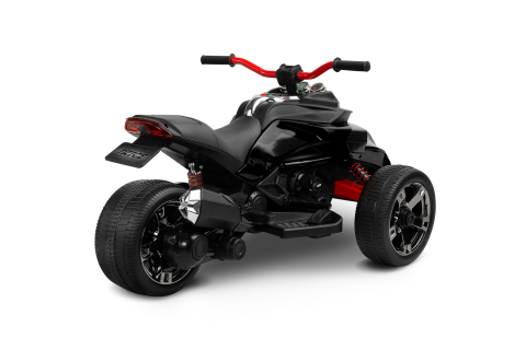 Trike electric cu 2 motoare, panou multimedia cu USB si Bluetooth, NEGRU [7]