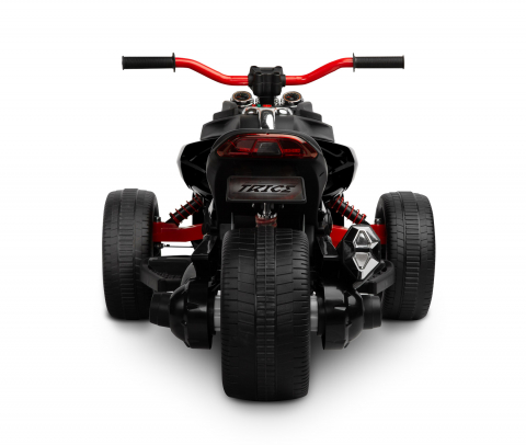 Trike electric cu 2 motoare, panou multimedia cu USB si Bluetooth, NEGRU [6]