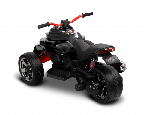 Trike electric cu 2 motoare, panou multimedia cu USB si Bluetooth, NEGRU [5]