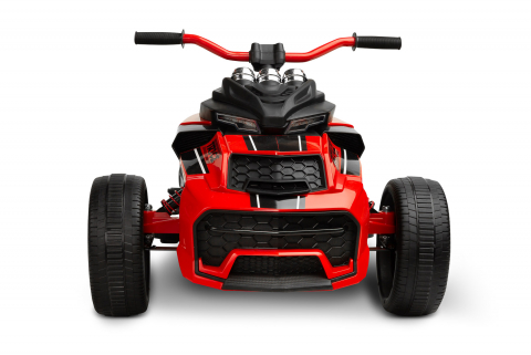 Trike electric cu 2 motoare, panou multimedia cu USB si Bluetooth, ROSU [6]
