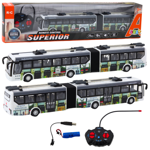 Jucarii cu telecomanda (RC) - Troleibuz cu telecomanda City Lights 36 cm 3 ani