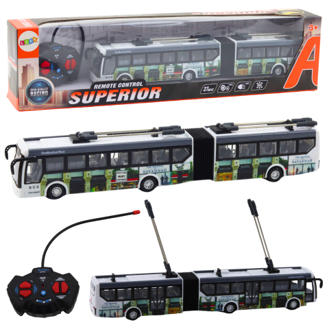 Jucarii cu telecomanda (RC) - Troleibuz cu telecomanda City Trolleybus cu lumini, 3 ani+