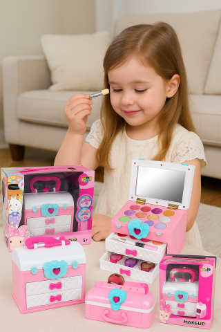 Jucarii Copii - troler-trusa-machiaj-roz-alb-farduri-oje-5ani-Bebelul