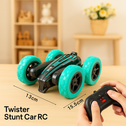 Masinute R/C - Twister Stunt Car RC cu Telecomanda si Control Gestual, LED, Cascadorii 360