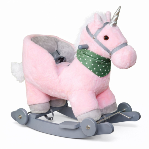 Unicorn balansoar ride-on 2 in 1 cu spatar roz [1]