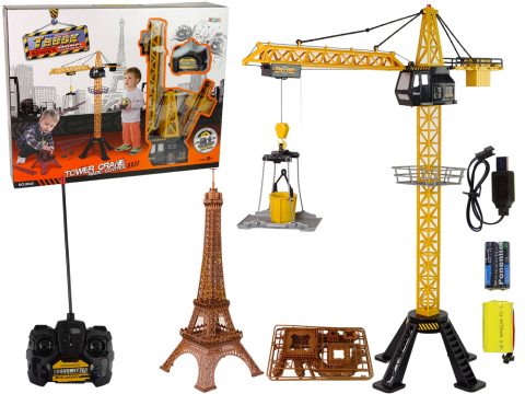 Jucarii cu telecomanda (RC) - Utilaj constructii cu telecomanda Macara 90 cm Turnul Eiffel, 8 ani+