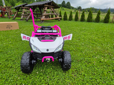 UTV electric Buggy Off-Road pentru copii, 12V 7Ah, 4 motoare 25W, telecomanda parentala, USB, suspensii, roz, 1 loc, 3-8 ani [7]