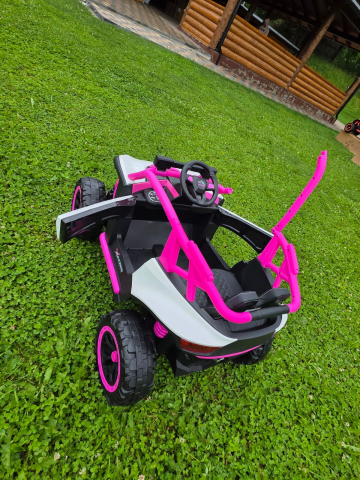 UTV electric Buggy Off-Road pentru copii, 12V 7Ah, 4 motoare 25W, telecomanda parentala, USB, suspensii, roz, 1 loc, 3-8 ani [9]
