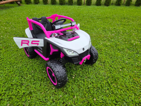 UTV electric Buggy Off-Road pentru copii, 12V 7Ah, 4 motoare 25W, telecomanda parentala, USB, suspensii, roz, 1 loc, 3-8 ani [2]