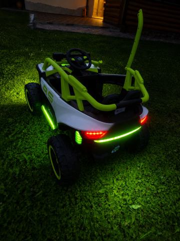 UTV electric Buggy Off-Road pentru copii, 12V 7Ah, 4 motoare 25W, telecomanda parentala, USB, suspensii, verde, 1 loc, 3-8 ani [5]