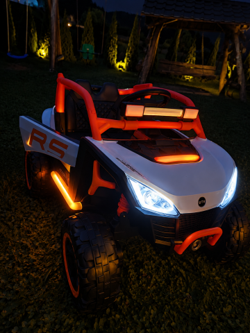 UTV electric Buggy Off-Road pentru copii, 12V 7Ah, 4 motoare 25W, telecomanda, USB, suspensii, functie de balansare, portocaliu, 1 loc, 3-8 ani [2]