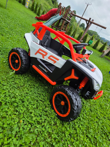 UTV electric Buggy Off-Road pentru copii, 12V 7Ah, 4 motoare 25W, telecomanda, USB, suspensii, functie de balansare, portocaliu, 1 loc, 3-8 ani [10]