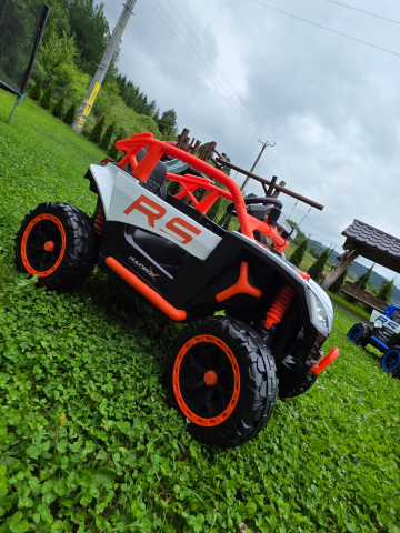 UTV electric Buggy Off-Road pentru copii, 12V 7Ah, 4 motoare 25W, telecomanda, USB, suspensii, functie de balansare, portocaliu, 1 loc, 3-8 ani [4]