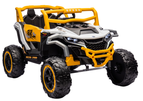 Vehicule electrice copii - Vehicul electric M1 Alb/Galben, tracțiune 4x4, Bluetooth