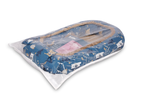 Velvet Baby Nest/Baby Cocoon – Bears Caramel + Pillow [5]