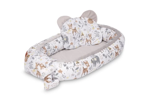 Baby Nest Velvet 80x45 White Forest Adventure cu Perna Inclusa [1]