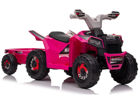 Vehicule electrice copii - ATV electric cu remorcă XMX630T Pink, Bluetooth, Roz