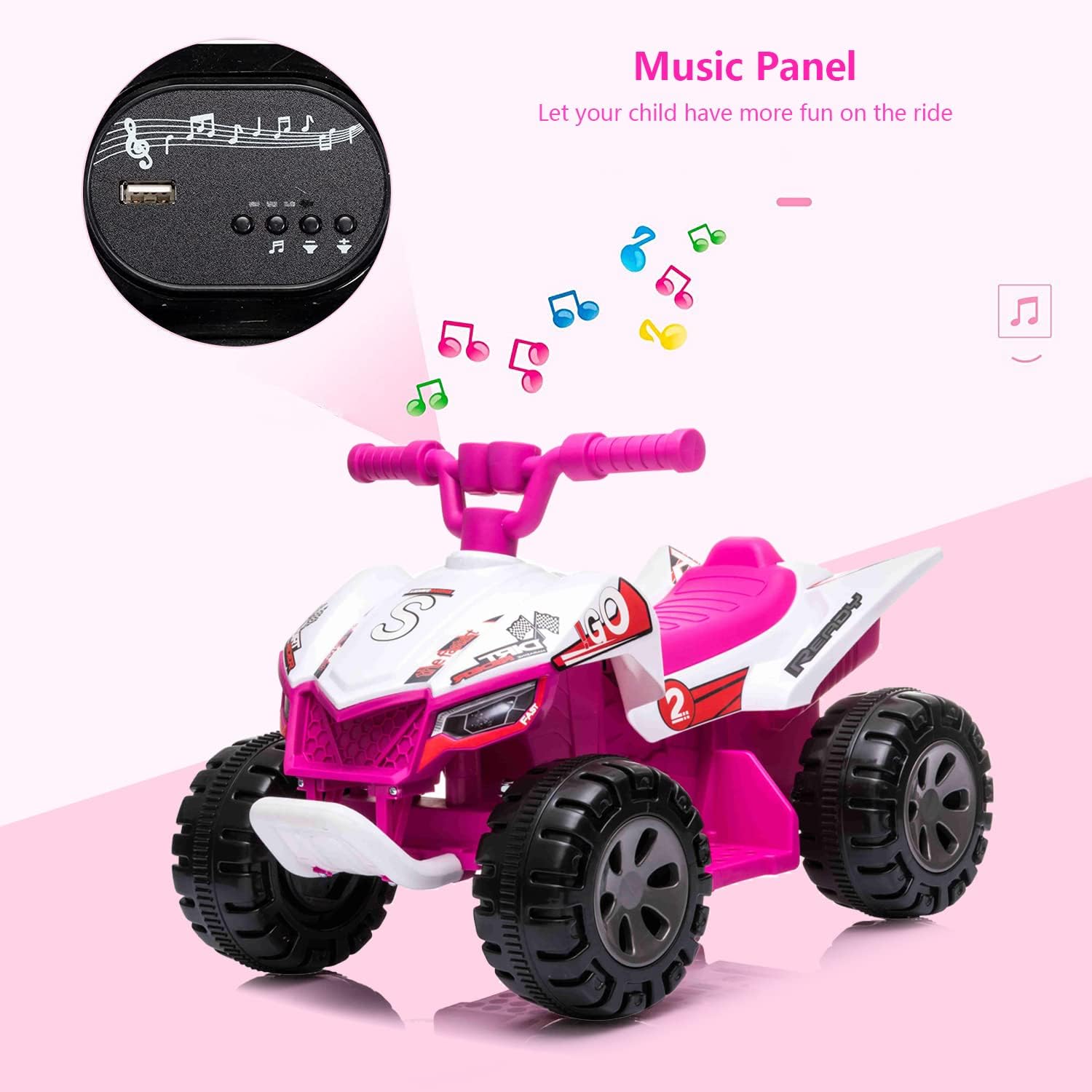 Panou audio quad roz